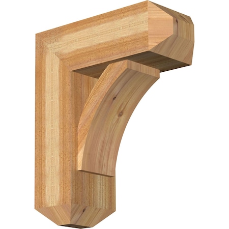 Ekena Millwork Thorton Craftsman Rough Sawn Bracket w/ Offset Brace, Western Red Cedar, 8"W x 20"D x 24"H BKT0806X20X24THR04RWR